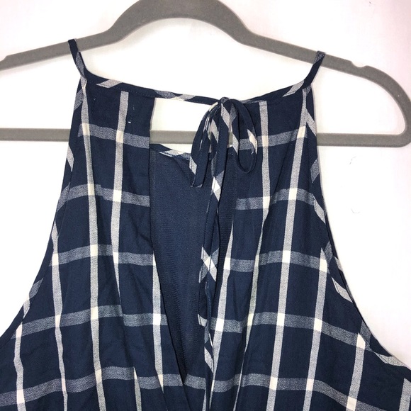 Maison Jules Plaid Cropped Jumpsuit. Sz XL NWT - Picture 4 of 6